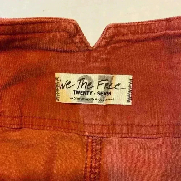 Free People I Want it All Corduroy Midi Skirt Red Poppy Size 27‎ NWT $108 - Picture 9 of 9